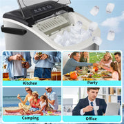 Electric Ice Maker 12Kg/24H 6 Minutes/9Pcs Ice Cubes Kitchen Appliances Electric Cubes Professional Ice Machine for Home Coffee