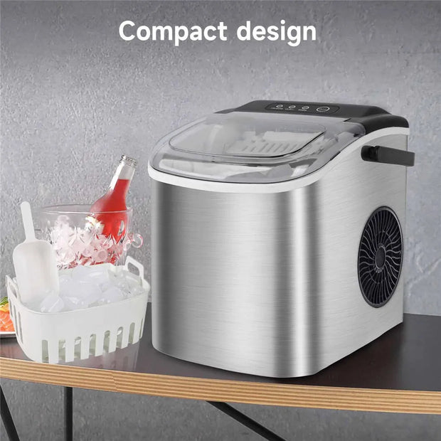 Electric Ice Maker 12Kg/24H 6 Minutes/9Pcs Ice Cubes Kitchen Appliances Electric Cubes Professional Ice Machine for Home Coffee