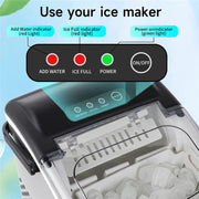 Electric Ice Maker 12Kg/24H 6 Minutes/9Pcs Ice Cubes Kitchen Appliances Electric Cubes Professional Ice Machine for Home Coffee