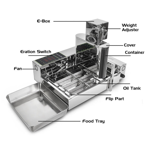 ITOP Automatic Mini Donut Machine 4 Rows Electric Frying Mini Doughnut Production Machine 6L Donut Maker