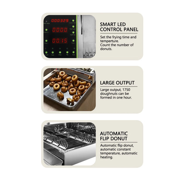 ITOP Automatic Mini Donut Machine 4 Rows Electric Frying Mini Doughnut Production Machine 6L Donut Maker