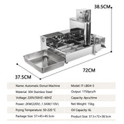 ITOP Automatic Mini Donut Machine 4 Rows Electric Frying Mini Doughnut Production Machine 6L Donut Maker