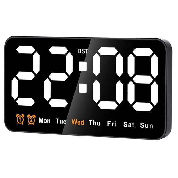 Digital Wall Clock, 9Inch LED Digital Clock Large Display With 12/24H, Big Digits,Small Silent Wall Clock Durable (Red)