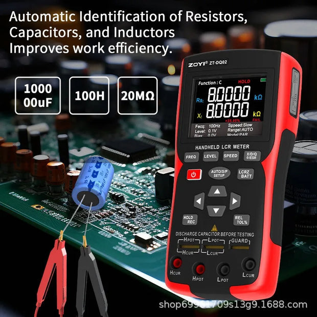 Digital Resistance Meters Portable Professional Measuring Instrument Capacitor Resistor Inductors Tester Electrician Tool Det