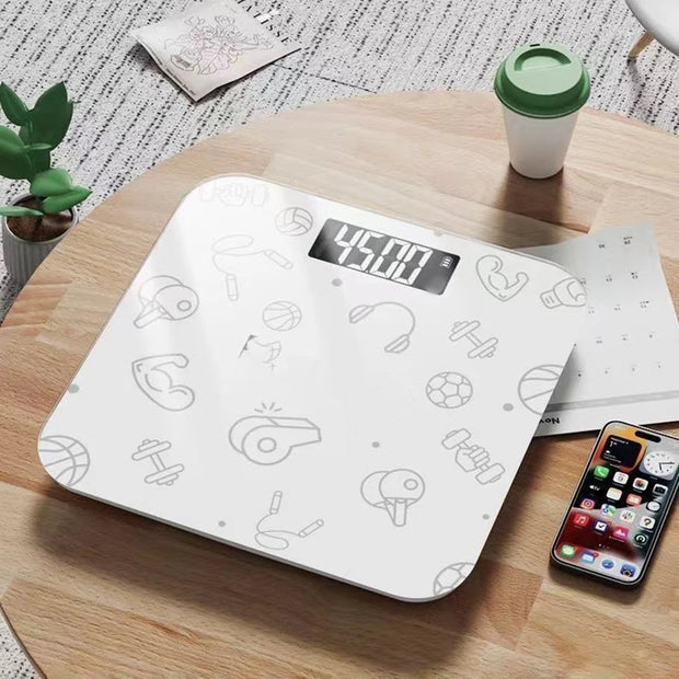 Digital Bathroom Scale 7 Styles Intelligent LCD Display High-Strength Weighing Scales with Temperature Feature Weight management