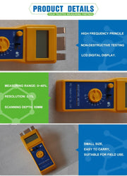 Digital Textile Moisture Meter Fast Measurement Garment Clothes Yarn Leather Humidity Sensor Potable Textile Work Hygrometer