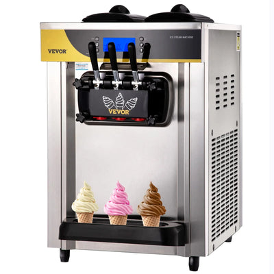 Electric 3 Flavor Ice Cream Ice Cream Maker Stainless Steel Home and Business Multifunctional Glace Ice Cream Maker