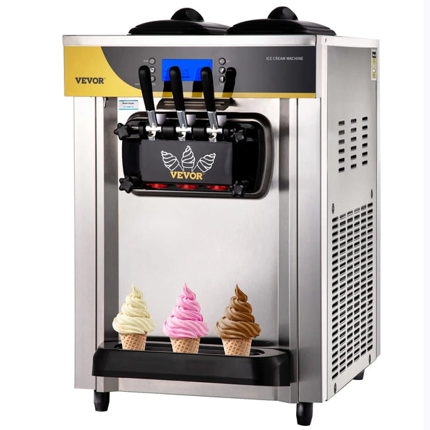 Electric 3 Flavor Ice Cream Ice Cream Maker Stainless Steel Home and Business Multifunctional Glace Ice Cream Maker