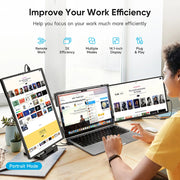Dopesplay 14.1inch Laptops Screen Extender Triple Dual FHD 1200P IPS Portable Monitors For Windows Macbook Chrome 13.3-17.3 inch