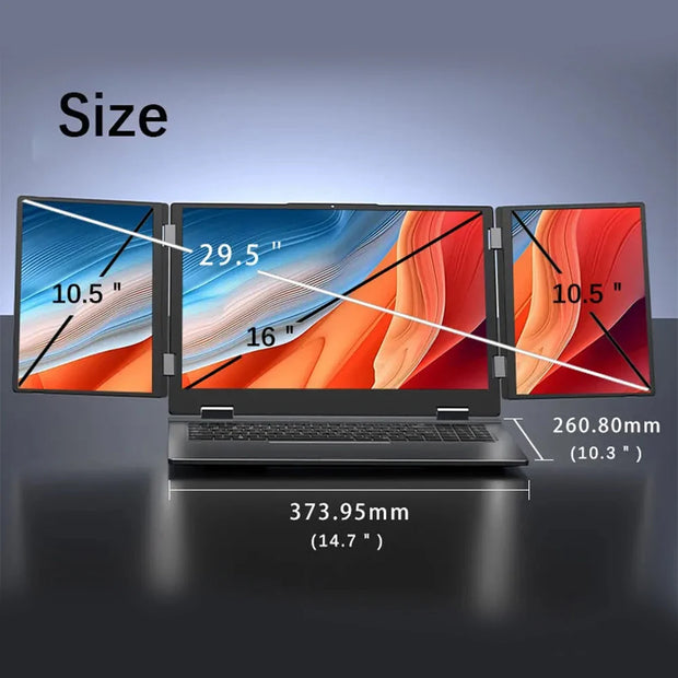 NEW Triple Screen Gaming Laptop 16+10.5+10.5 inch Intel Core i7 1260P 64GB RAM 2TB Business Computer RJ45 fingerprint+face