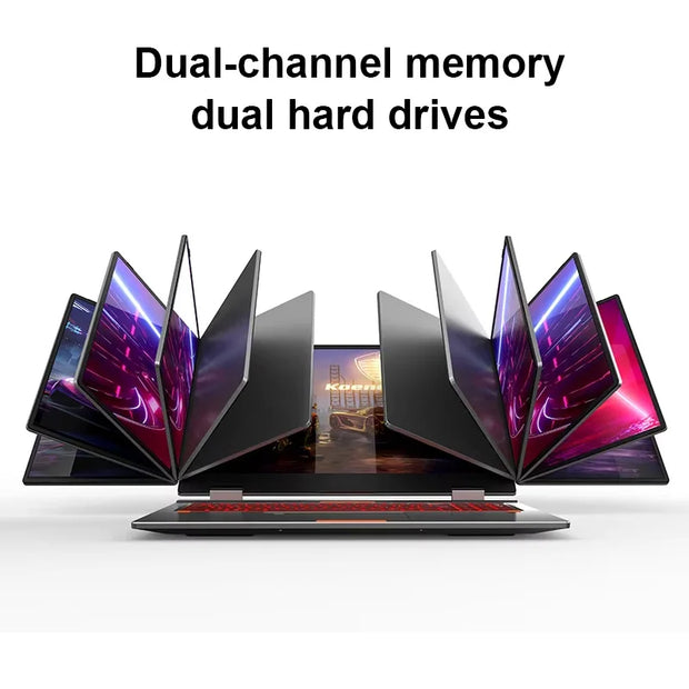 NEW Triple Screen Gaming Laptop 16+10.5+10.5 inch Intel Core i7 1260P 64GB RAM 2TB Business Computer RJ45 fingerprint+face