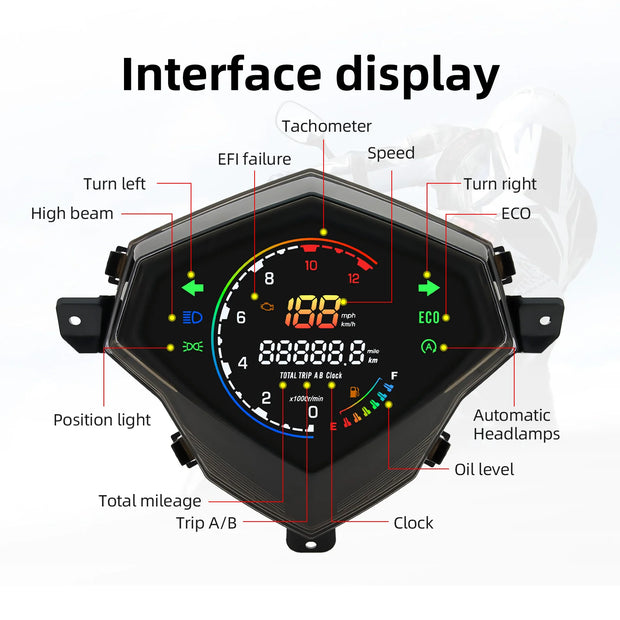 Digital Instrument  Motorcycle Speedometer RPM Meter Dashboard For YAMAHA Mio125 MIO i125 Mio110 Mio M3 METER DIGITAL Odometer