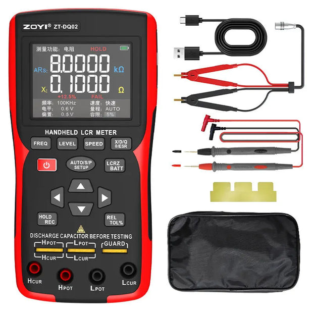 Digital Resistance Meters Portable Professional Measuring Instrument Capacitor Resistor Inductors Tester Electrician Tool Det