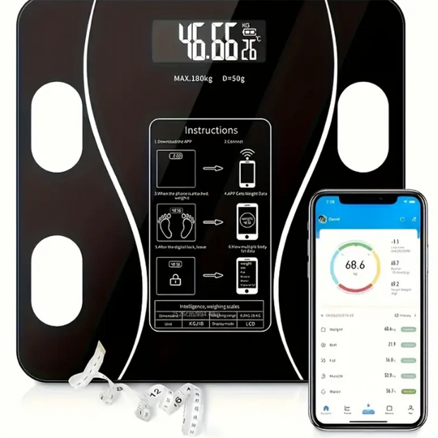 Digital bathroom scale-high-precision weighing scale, with large display screen, durable and sturdy structure,