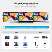 Dopesplay 14.1inch Laptops Screen Extender Triple Dual FHD 1200P IPS Portable Monitors For Windows Macbook Chrome 13.3-17.3 inch