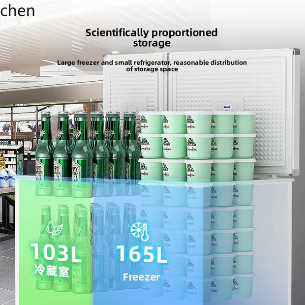 HXL Freezer Refrigerator Dual-use Frost-free Horizontal Dual-temperature Fresh-keeping Refrigerator